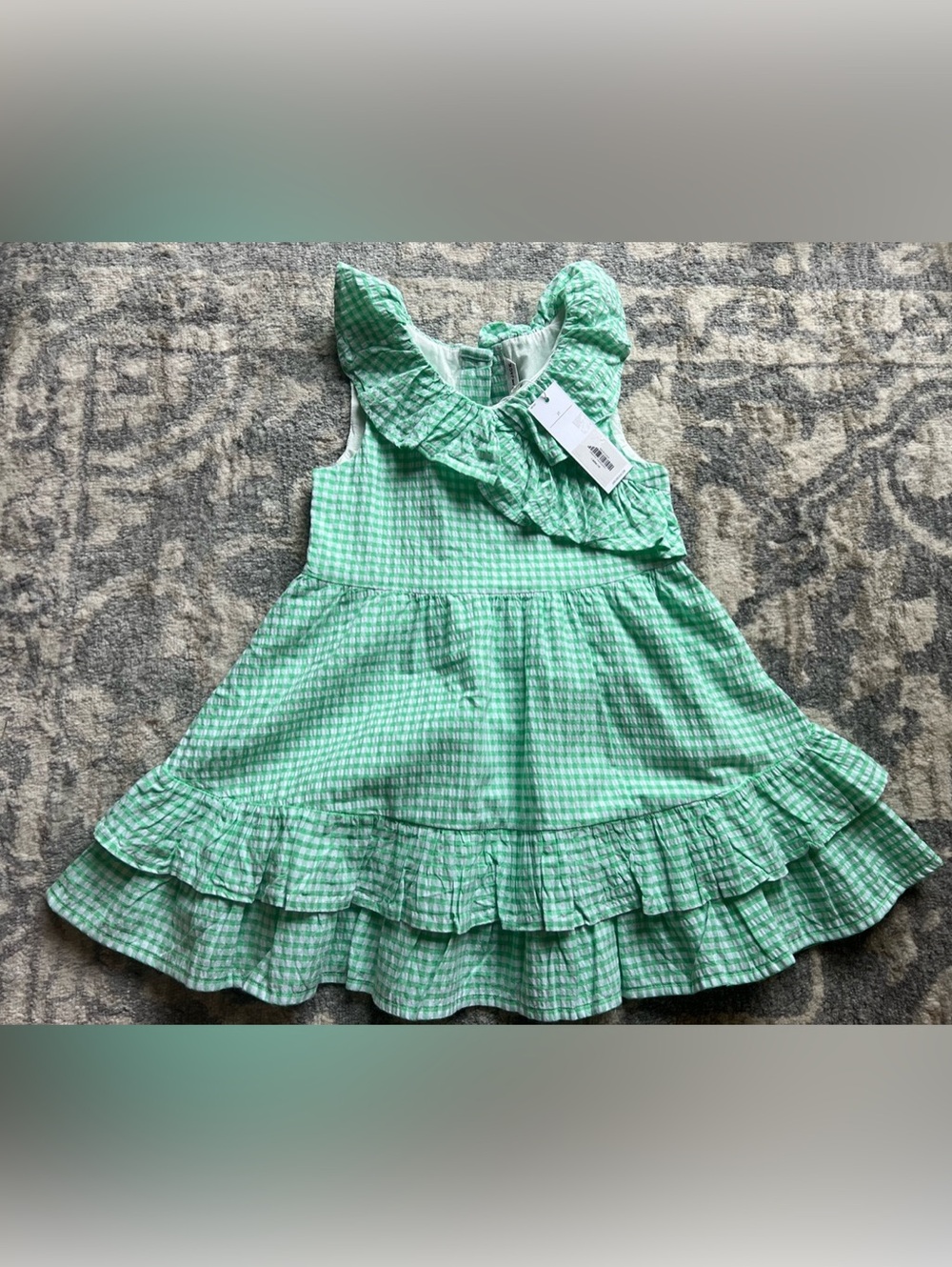 Janie and Jack Girls Gingham Ruffle Dress NWT